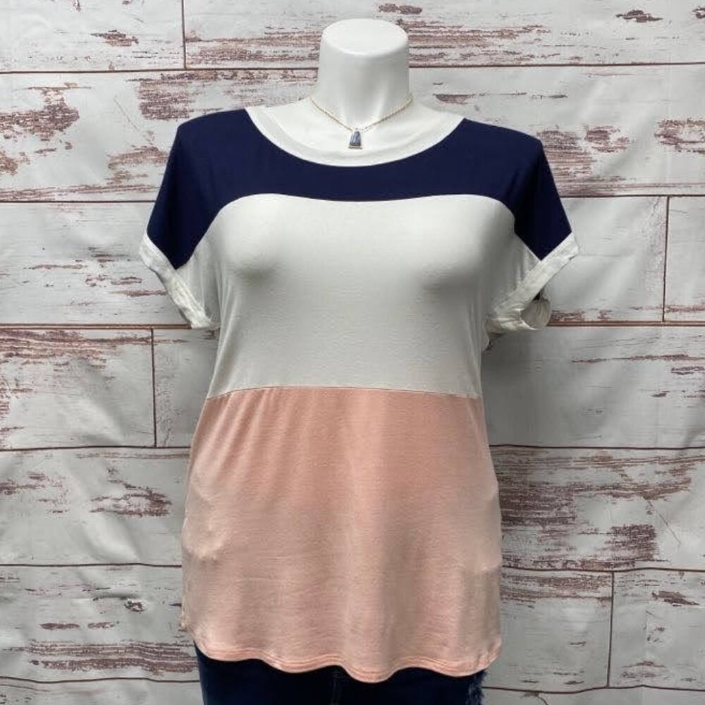 Plus size Color Block Tee NEW